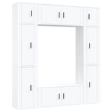 Set Mobili Porta TV 8pz Bianco in Legno truciolato