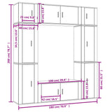 Set Mobili Porta TV 8pz Bianco in Legno truciolato