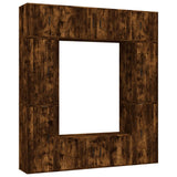 Set Mobili Porta TV 8 pz Rovere Fumo in Legno truciolato