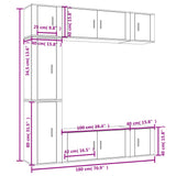 Set di Mobili Porta TV 7 pz Bianco in Legno truciolato