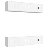 Set di Mobili Porta TV 6 pz Bianco in Legno truciolato