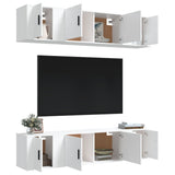 Set di Mobili Porta TV 6 pz Bianco in Legno truciolato