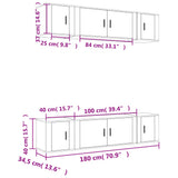 Set di Mobili Porta TV 6 pz Bianco in Legno truciolato
