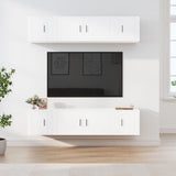 Set di Mobili Porta TV 6 pz Bianco in Legno truciolato