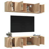 Set di Mobili Porta TV 6 pz Rovere Sonoma in Legno truciolato