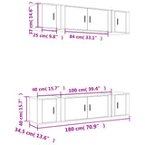 Set di Mobili Porta TV 6 pz Grigio Cemento in Legno truciolato