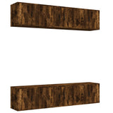 Set di Mobili Porta TV 6 pz Rovere Fumo in Legno truciolato