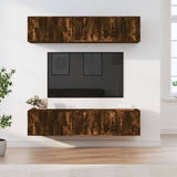 Set di Mobili Porta TV 6 pz Rovere Fumo in Legno truciolato