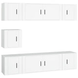 Set di Mobili Porta TV 7 pz Bianco in Legno truciolato