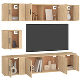 Set di Mobili Porta TV 7 pz Rovere Sonoma in Legno truciolato