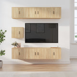 Set di Mobili Porta TV 7 pz Rovere Sonoma in Legno truciolato