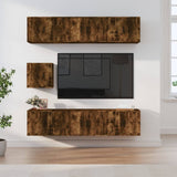 Set di Mobili Porta TV 7 pz Rovere Fumo in Legno truciolato