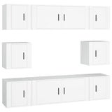 Set Mobili Porta TV 8pz Bianco in Legno truciolato
