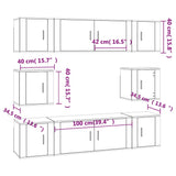 Set Mobili Porta TV 8pz Rovere Sonoma in Legno truciolato