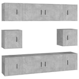 Set Mobili Porta TV 8pz Grigio Cemento in Legno truciolato
