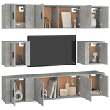 Set Mobili Porta TV 8pz Grigio Cemento in Legno truciolato