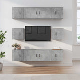 Set Mobili Porta TV 8pz Grigio Cemento in Legno truciolato