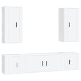 Set di Mobili Porta TV 5 pz Bianco in Legno truciolato
