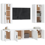Set di Mobili Porta TV 5 pz Bianco in Legno truciolato