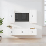 Set di Mobili Porta TV 5 pz Bianco in Legno truciolato