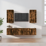 Set di Mobili Porta TV 5 pz Rovere Fumo in Legno truciolato