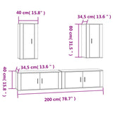 Set di Mobili Porta TV 4 pz Bianco in Legno truciolato