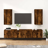 Set di Mobili Porta TV 4 pz Rovere Fumo in Legno truciolato
