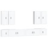 Set Mobili Porta TV 8pz Bianco in Legno truciolato