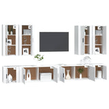 Set Mobili Porta TV 8pz Bianco in Legno truciolato