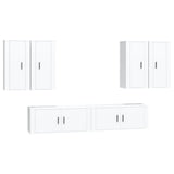 Set di Mobili Porta TV 6 pz Bianco in Legno truciolato