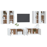 Set di Mobili Porta TV 6 pz Bianco in Legno truciolato