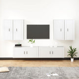 Set di Mobili Porta TV 6 pz Bianco in Legno truciolato