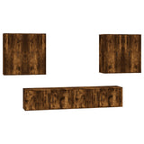 Set di Mobili Porta TV 6 pz Rovere Fumo in Legno truciolato