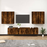 Set di Mobili Porta TV 6 pz Rovere Fumo in Legno truciolato