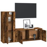 Set Mobili Porta TV 2 pz Rovere Fumo in Legno truciolato