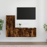Set Mobili Porta TV 2 pz Rovere Fumo in Legno truciolato