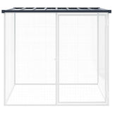 Gabbia Polli con Tetto Antracite 103x98x90 cm Acciaio Zincato