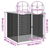 Gabbia Polli con Tetto Antracite 103x98x90 cm Acciaio Zincato