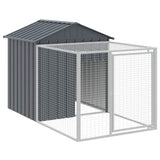 Gabbia per polli con recinto antracite 117x201x123 cm in acciaio zincato