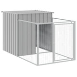Cuccia per cani con recinto grigio chiaro 110x201x110 cm in acciaio zincato