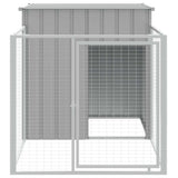 Cuccia per cani con recinto grigio chiaro 110x201x110 cm in acciaio zincato
