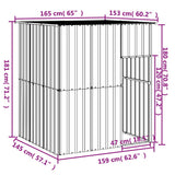 Casetta Cani Tetto Grigio Chiaro 165x153x181 cm Acciaio Zincato