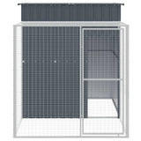 Pollaio con Area Corsa Antracite 165x251x181 cm Acciaio Zincato