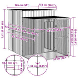 Pollaio con Area Corsa Antracite 165x251x181 cm Acciaio Zincato
