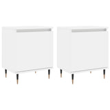 Comodini 2 pz Bianchi 40x30x50 cm in Legno truciolato