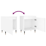 Comodini 2 pz Bianchi 40x30x50 cm in Legno truciolato