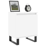 Comodini 2 pz Bianco Lucido 40x30x50 cm in Legno truciolato