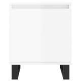 Comodini 2 pz Bianco Lucido 40x30x50 cm in Legno truciolato