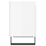 Comodini 2 pz Bianco Lucido 40x30x50 cm in Legno truciolato