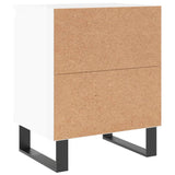 Comodini 2 pz Bianco Lucido 40x30x50 cm in Legno truciolato